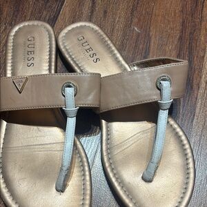 Guess Tan and Gold sandal size 9